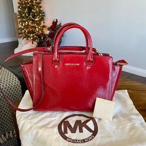 Michael Kors Selma Red Leather Purse